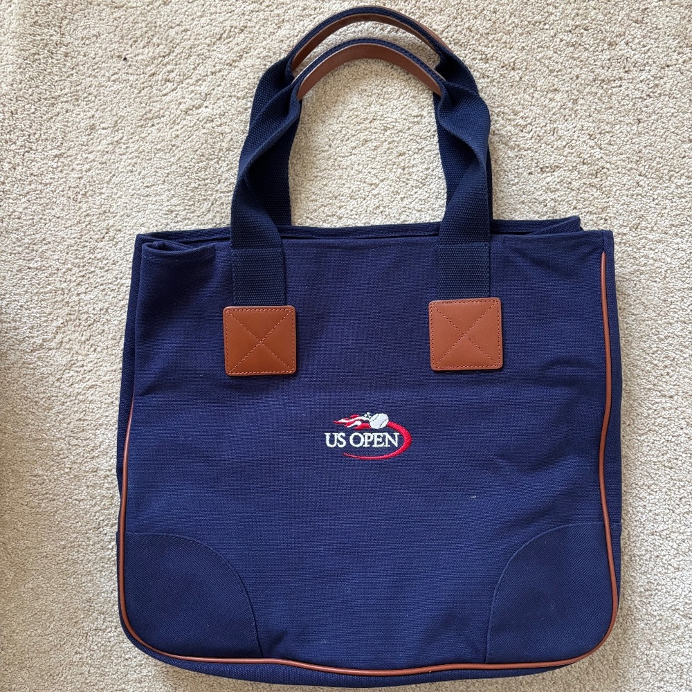 US Open Cotton and Leather Tote Bag – Spacious, Durable, and Versatile